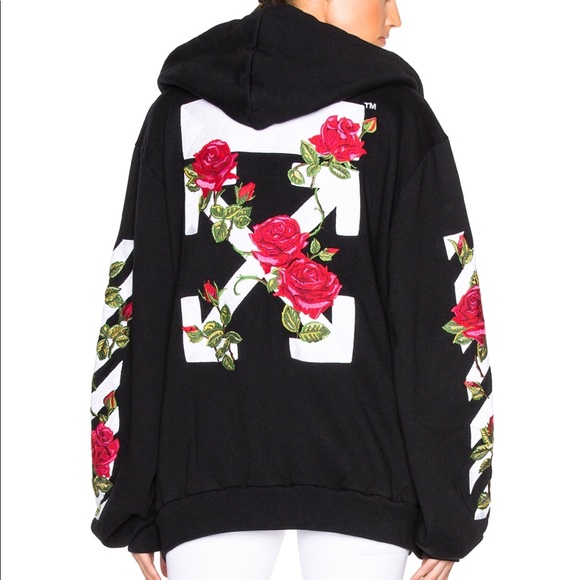 off white embroidered hoodie